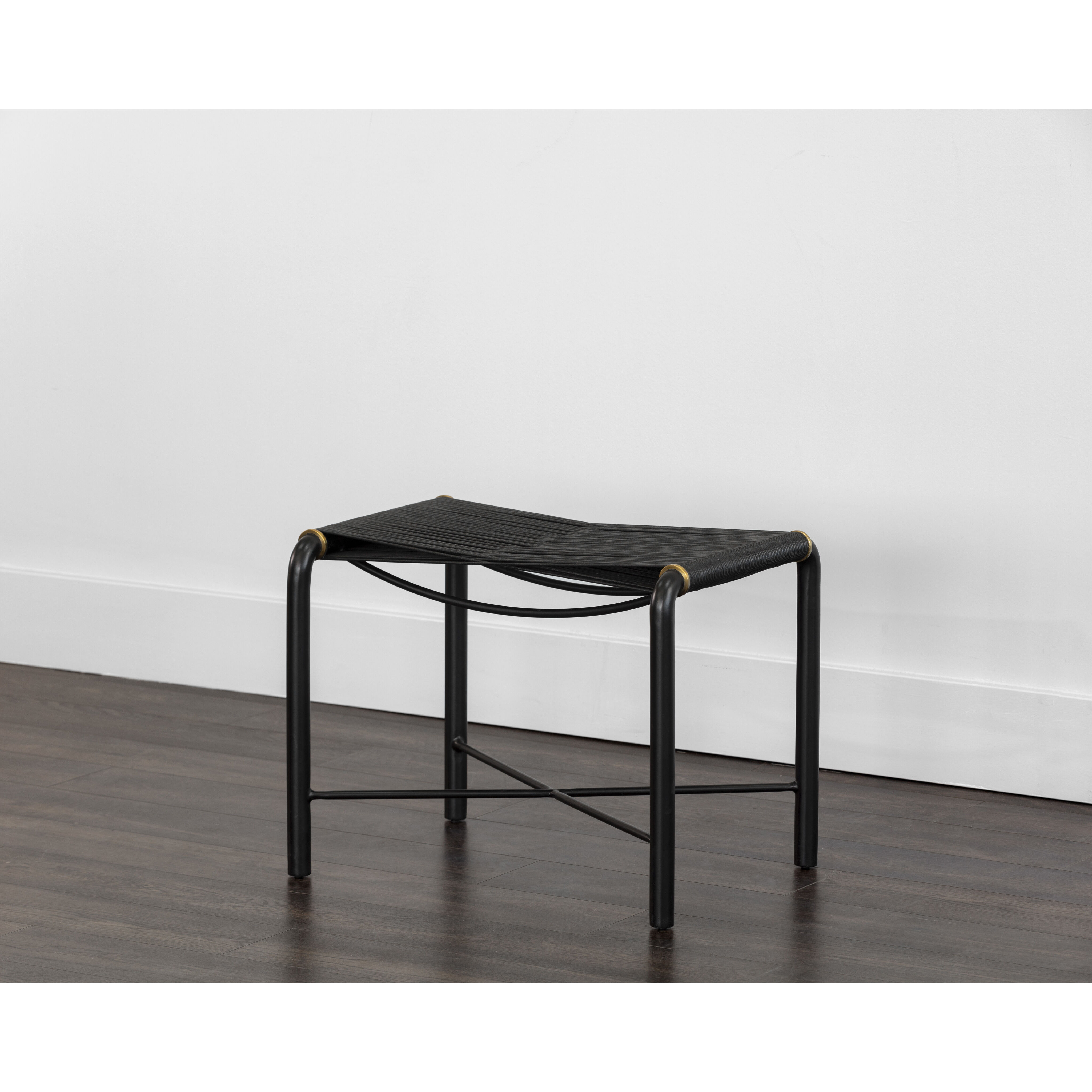 Riz 18.5 inch Black Leather Stool